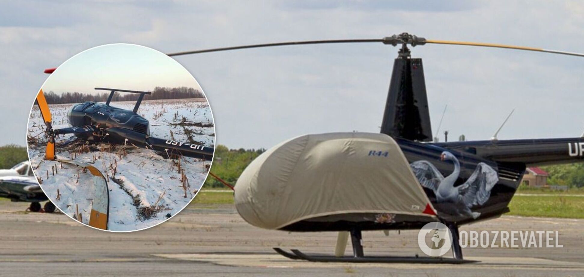 Вертолет разбился в районе Борисполя