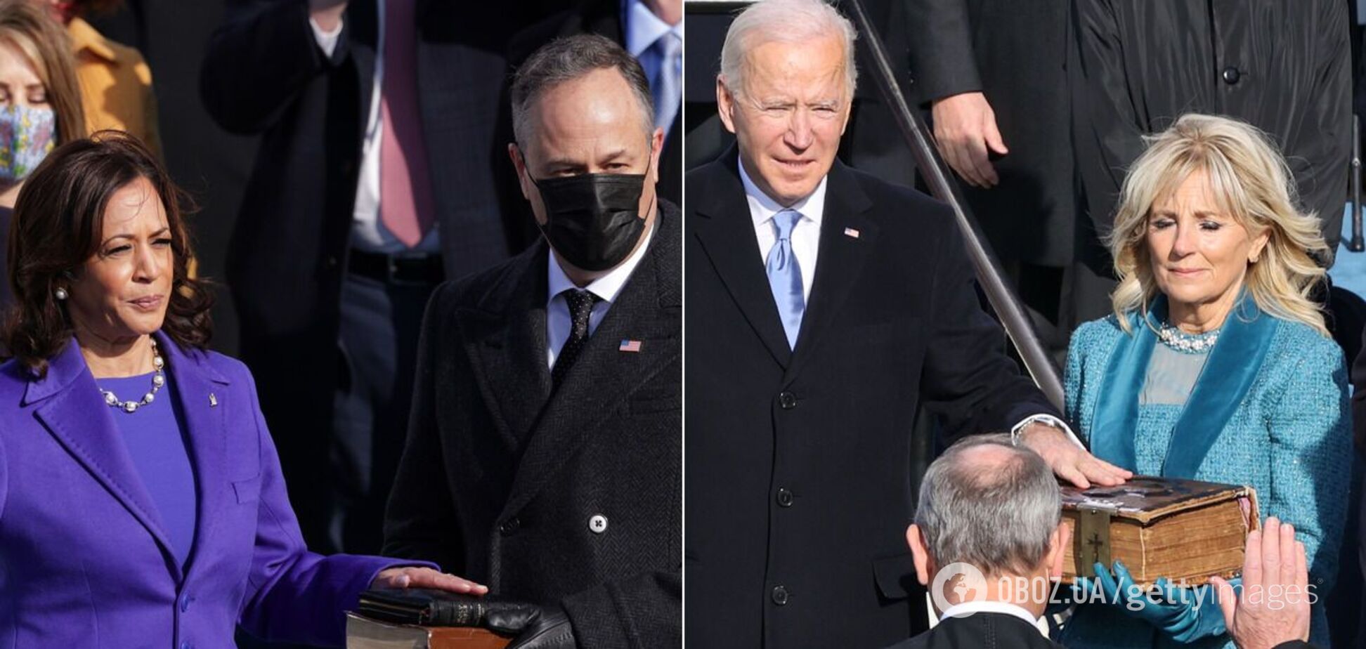Байдена привели к присяге на одной Библии, Харрис – на двух: появилось объяснение. Фото
