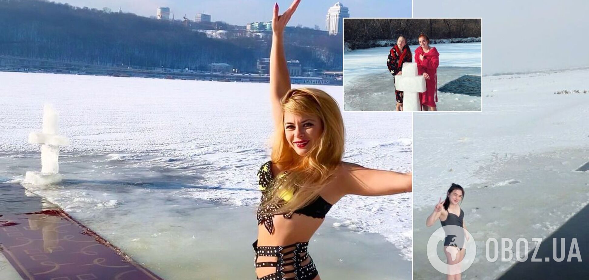 Как украинки ныряли в проруби на Крещение: появились фото красивых девушек