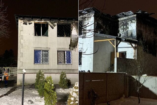 Сгоревшее здание дома престарелых в Харькове