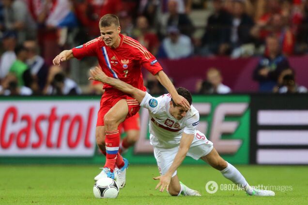 Игорь Денисов (слева) на Евро-2012