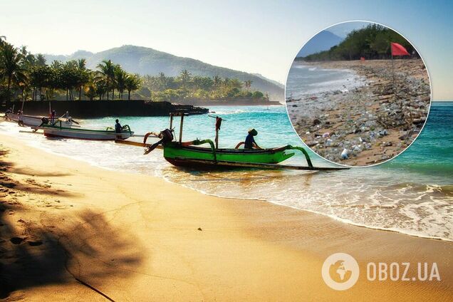 Пляж на Балі засипало тоннами сміття