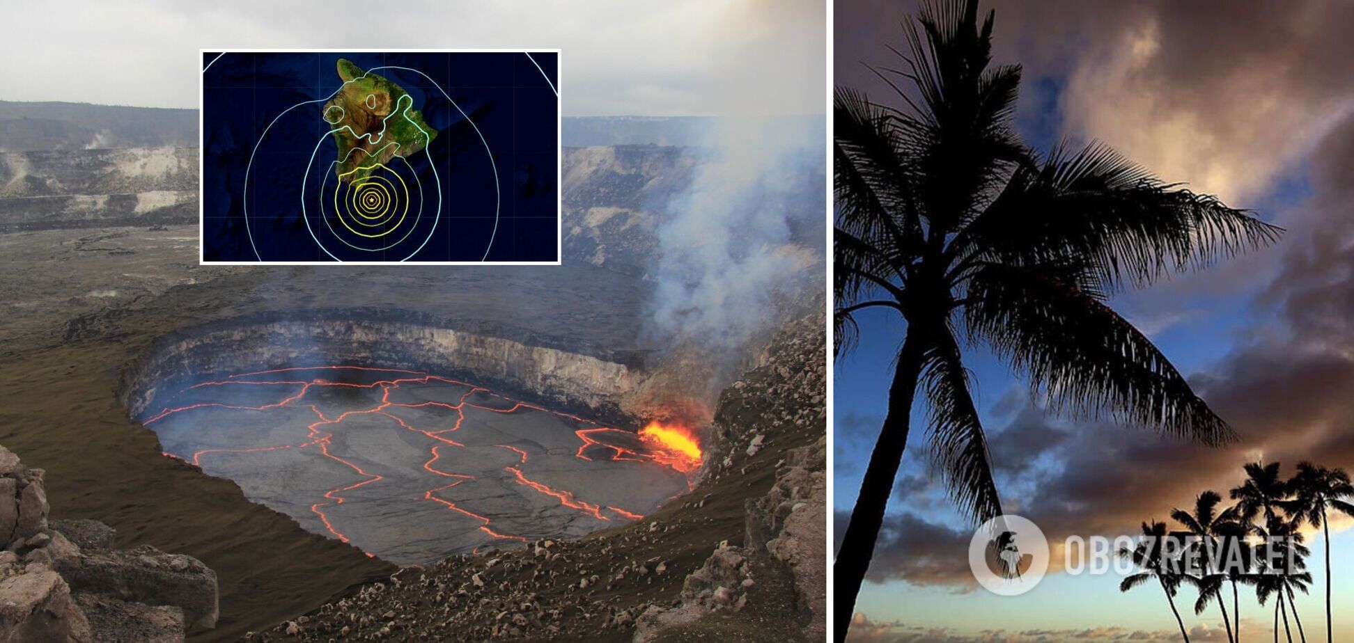 На Гавайях, где извергается вулкан Килауэа, произошли землетрясения магнитудой 6,2. Фото