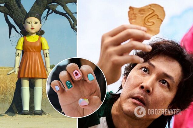 Варианты маникюра в стиле Игры в кальмара