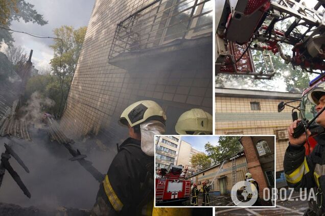 У Києві спалахнула пожежа в Інституті урології: пацієнтів виводили з будівлі. Фото