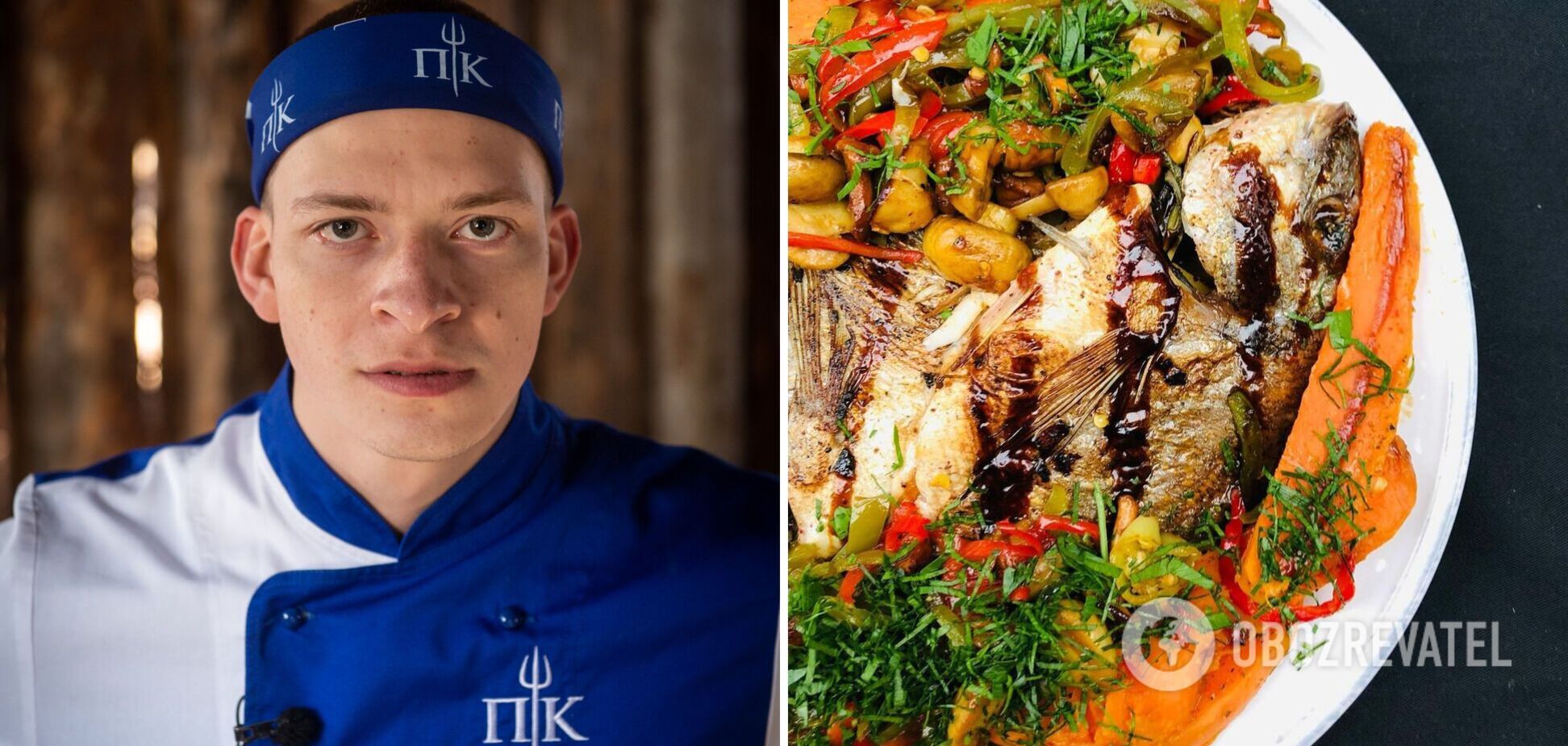 Александр Громлюк поделился простым рецептом рыбы – дорадо в духовке с овощами