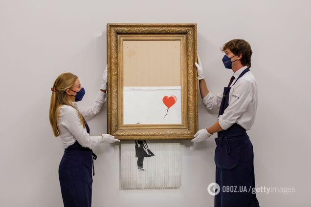 Наполовину уничтоженную картину Бэнкси продали на аукционе за 25 млн долларов. Фото