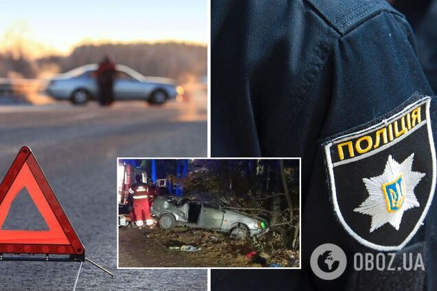 Под Киевом авто перевернулось и влетело в дерево: погибла пассажирка. Фото