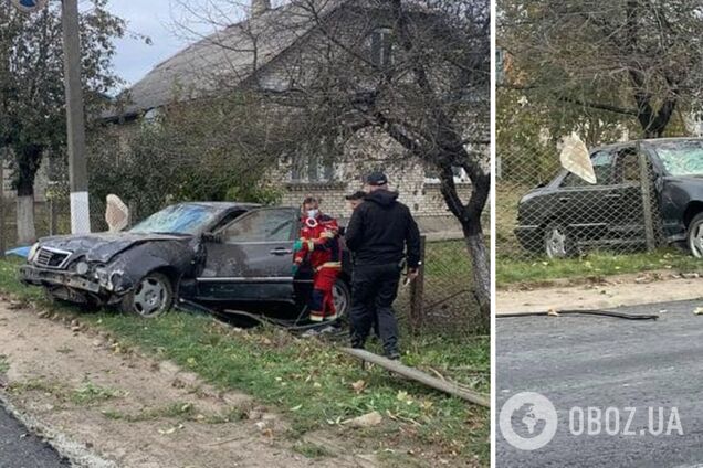 На Волыни водитель сбил женщину на тротуаре и сам погиб, вылетев из машины. Фото и видео