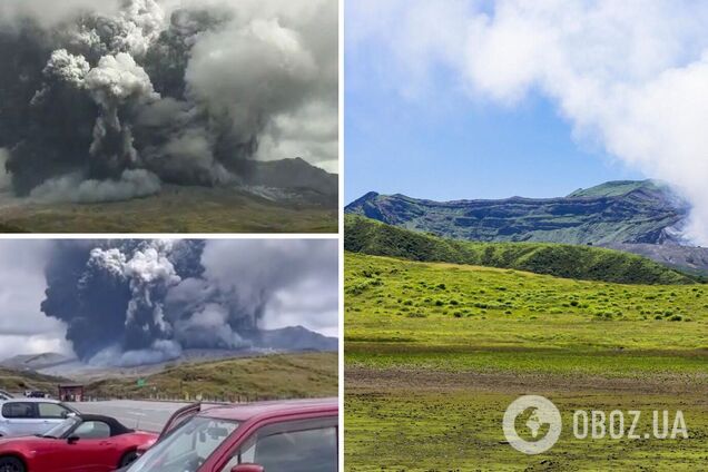 У Японії почалося виверження вулкана Асо: викинув стовп попелу заввишки понад три кілометри. Відео