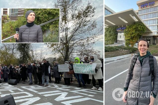 Фанатка 'Л/ДНР' Чичерина устроила концерт под офисом ОБСЕ в Донецке. Видео