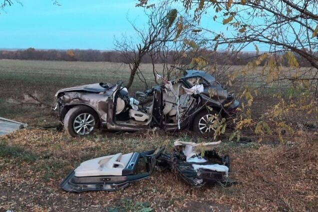 На Херсонщині авто з 15-річним водієм влетіло в дерево: загинули четверо людей, серед них діти. Фото