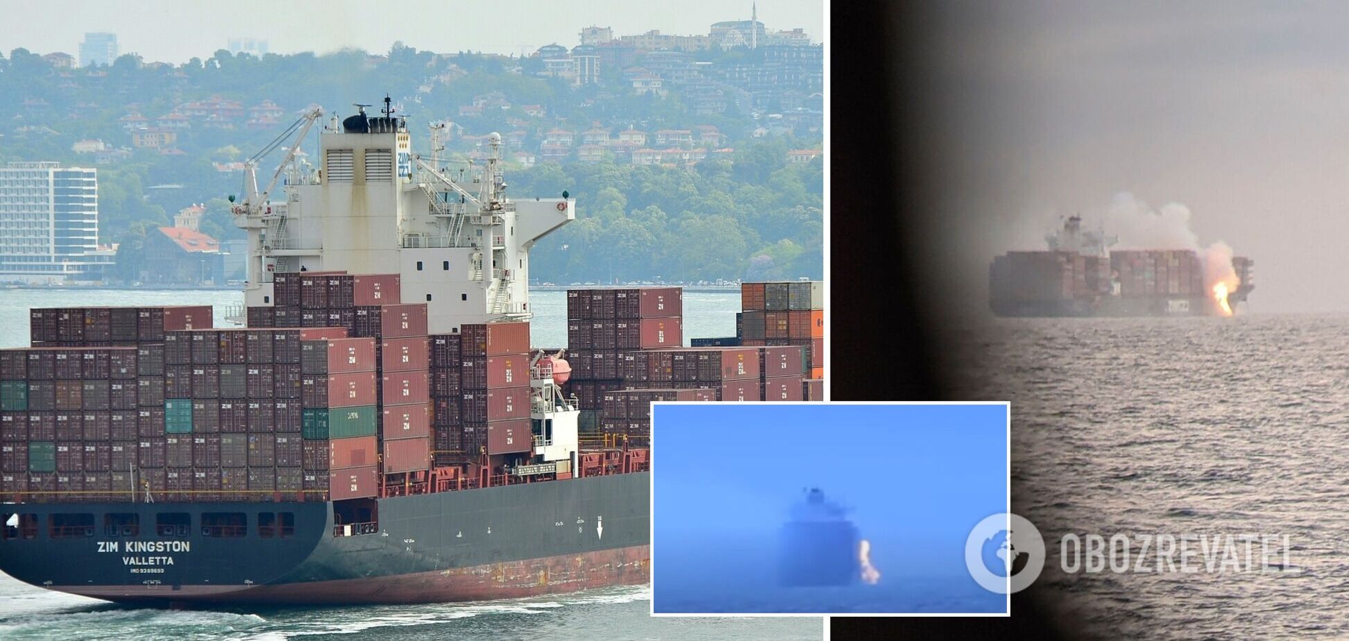 Біля берегів Канади загорівся контейнеровоз із хімікатами. Фото та відео