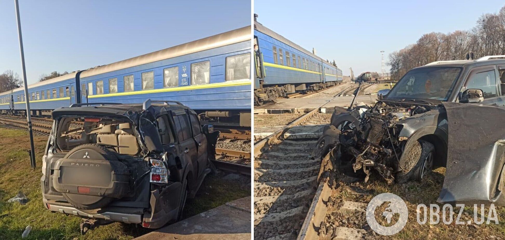На Харківщині потяг протаранив авто, водій якого намагався 'проскочити' переїзд. Фото