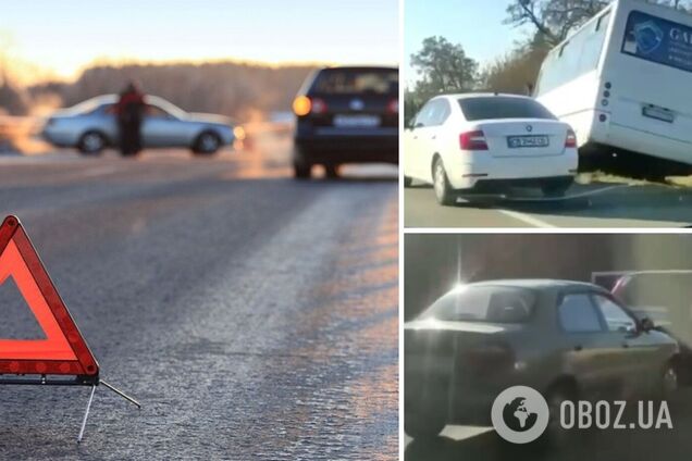 У Києві сталася масштабна ДТП за участю маршрутки. Відео та перші подробиці