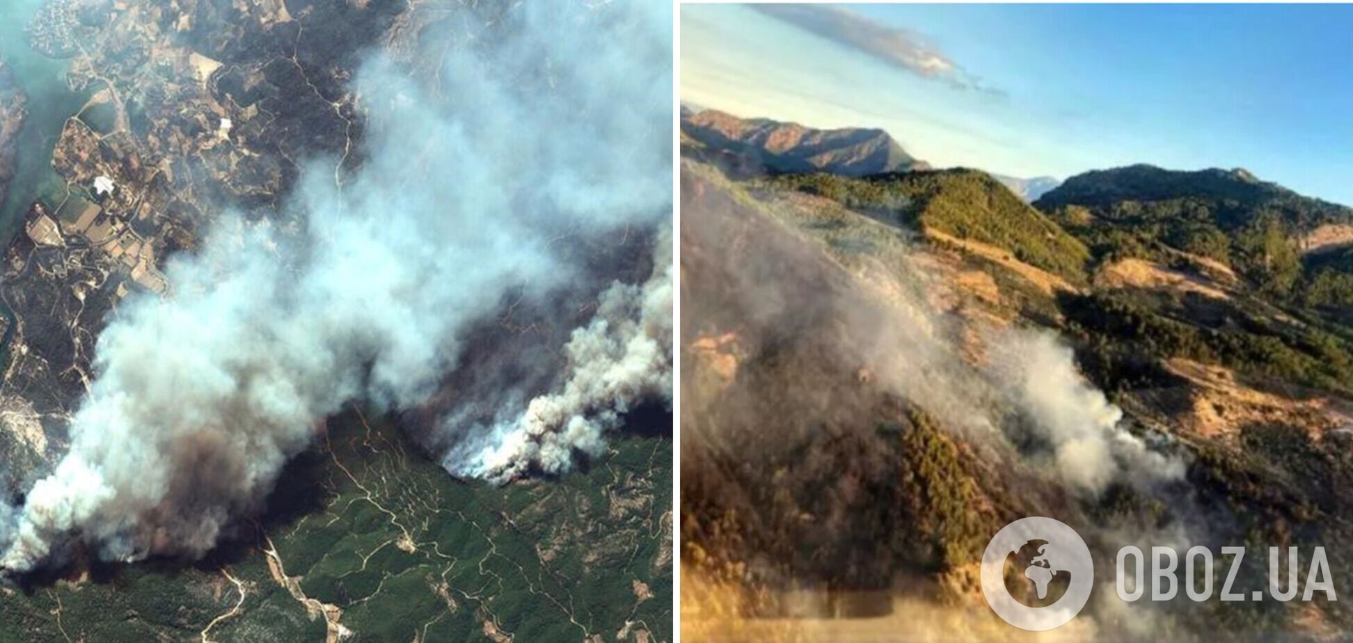 В Турции произошел масштабный лесной пожар, огонь удалось локализировать. Фото и видео