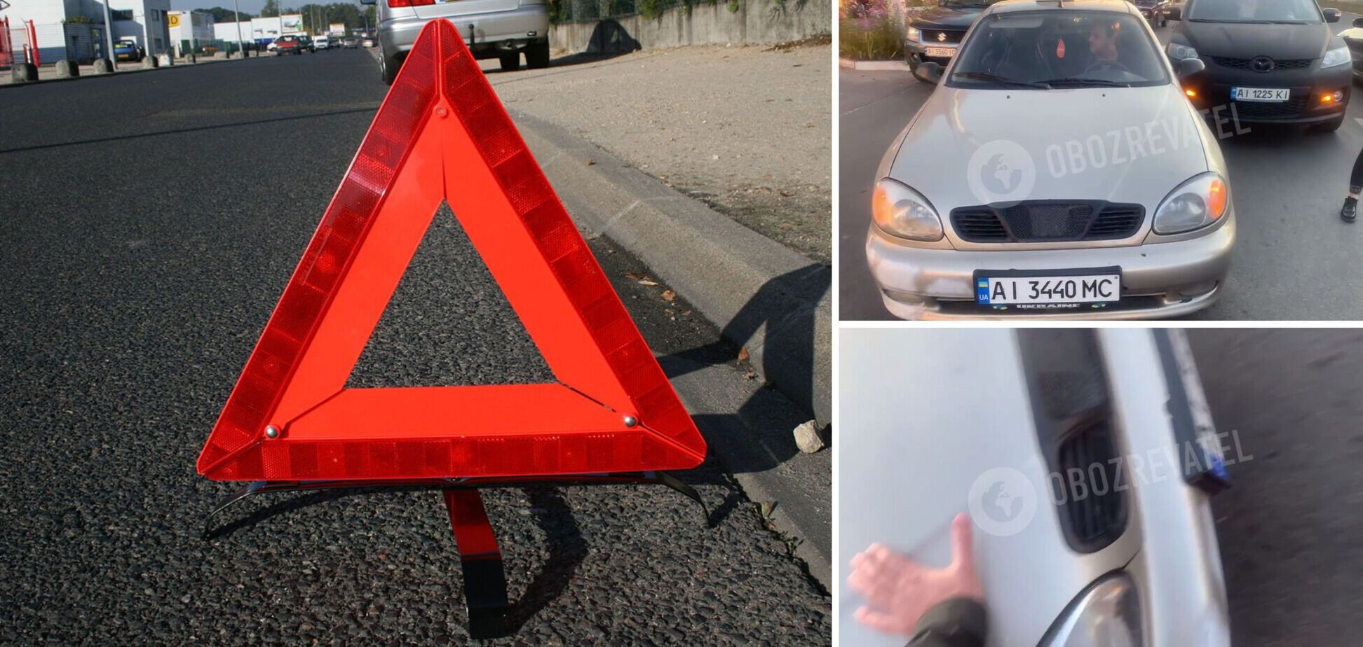 Под Киевом таксист после ДТП наехал на свидетеля и скрылся. Эксклюзивное видео