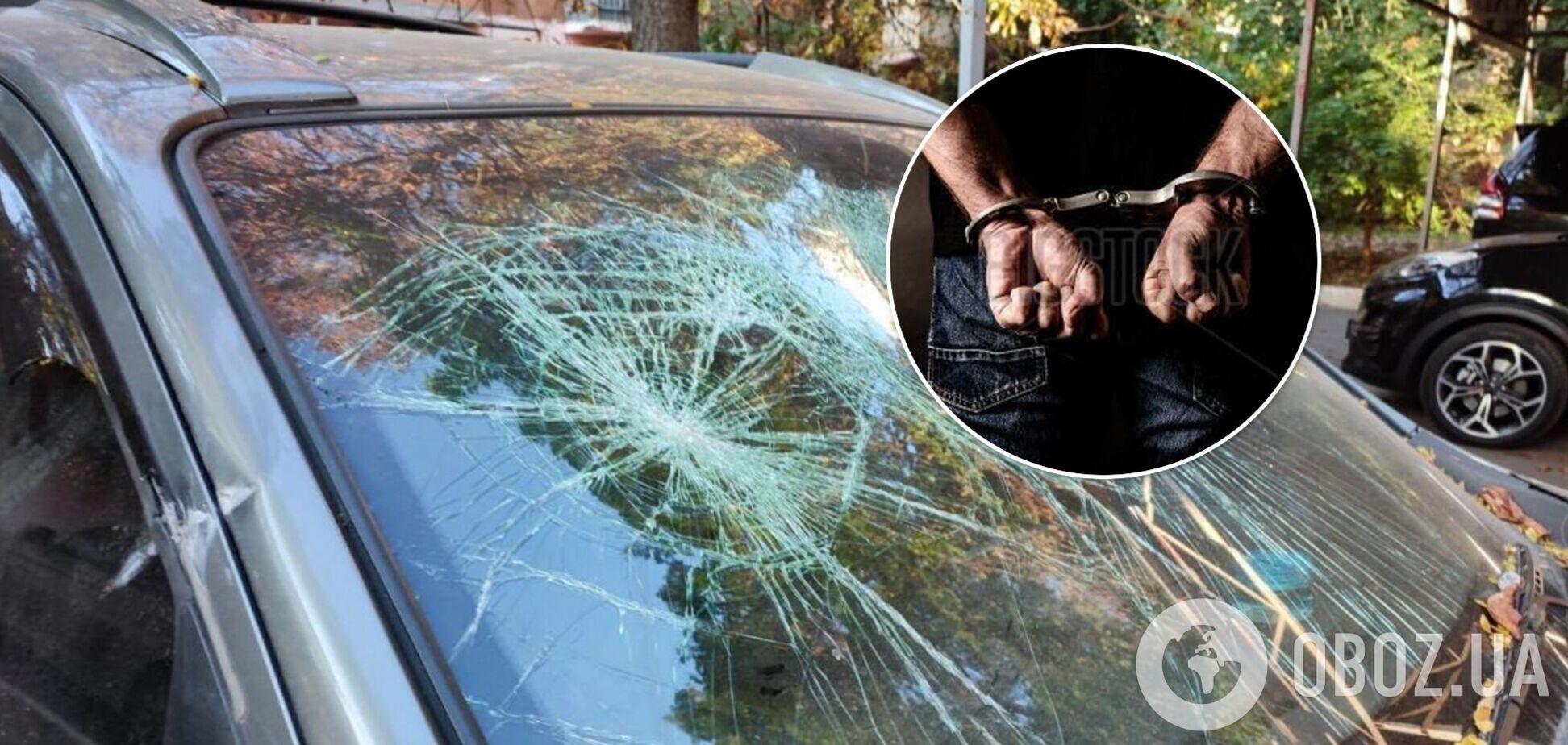 В Одессе мужчина забросал авто полиции камнями и ударил ножом силовика в грудь. Фото и видео