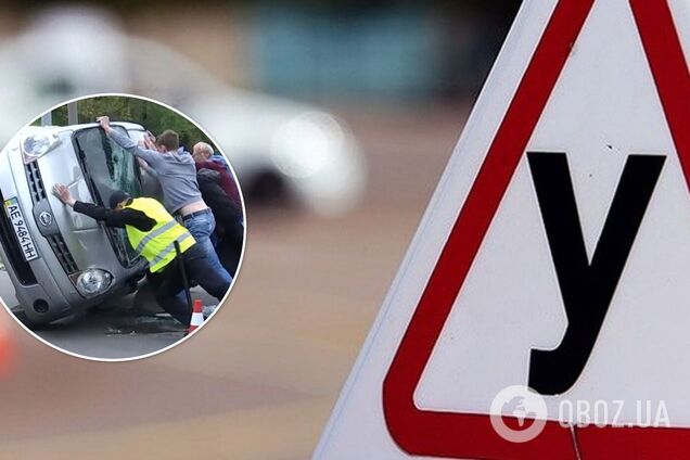 В Днепре ученик автошколы попал в ДТП: у машины отказали тормоза. Фото