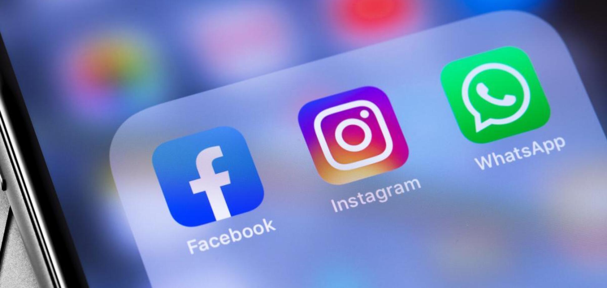 У Facebook, Instagram і WhatsApp знову зафіксовані масштабні збої