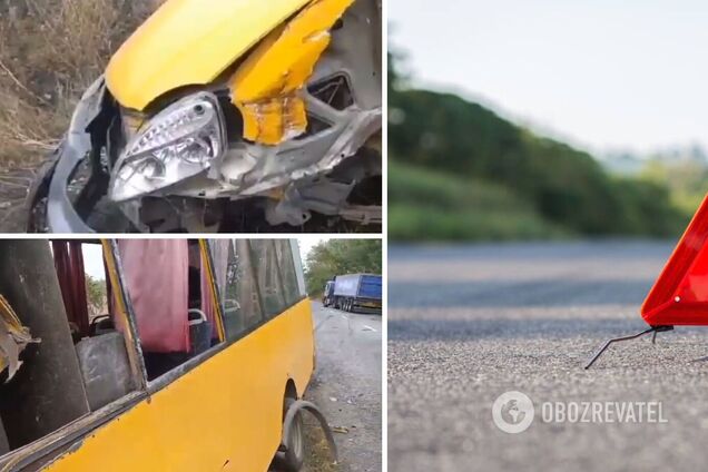 Под Запорожьем в ДТП попала маршрутка, много пострадавших. Видео