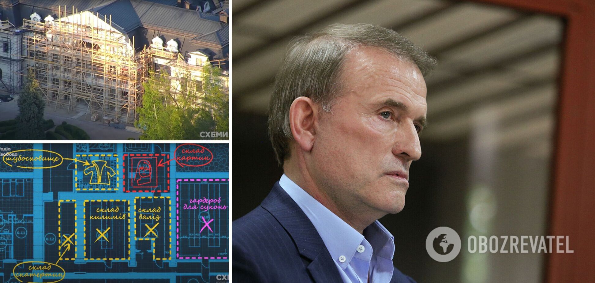 Церковь, сервизная и шубохранилище: подсанкционный Медведчук активно ремонтирует особняк в Пуще-Водице. Видео