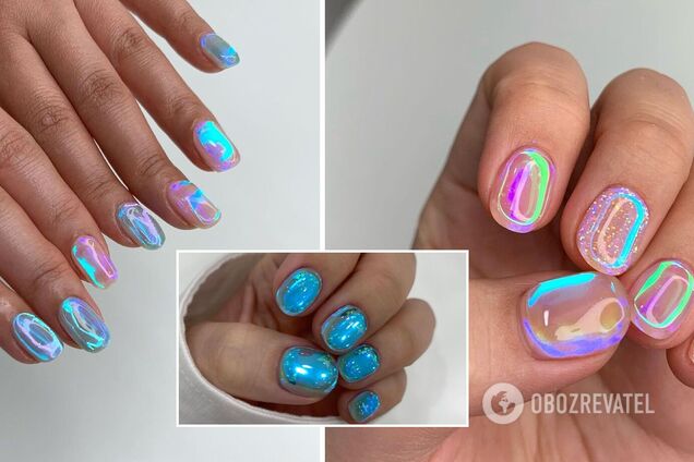 Красивий дизайн нігтів Північне сяйво