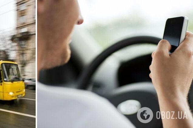 В Харькове водитель играл на телефоне за рулем маршрутки: очевидцы сняли все на видео