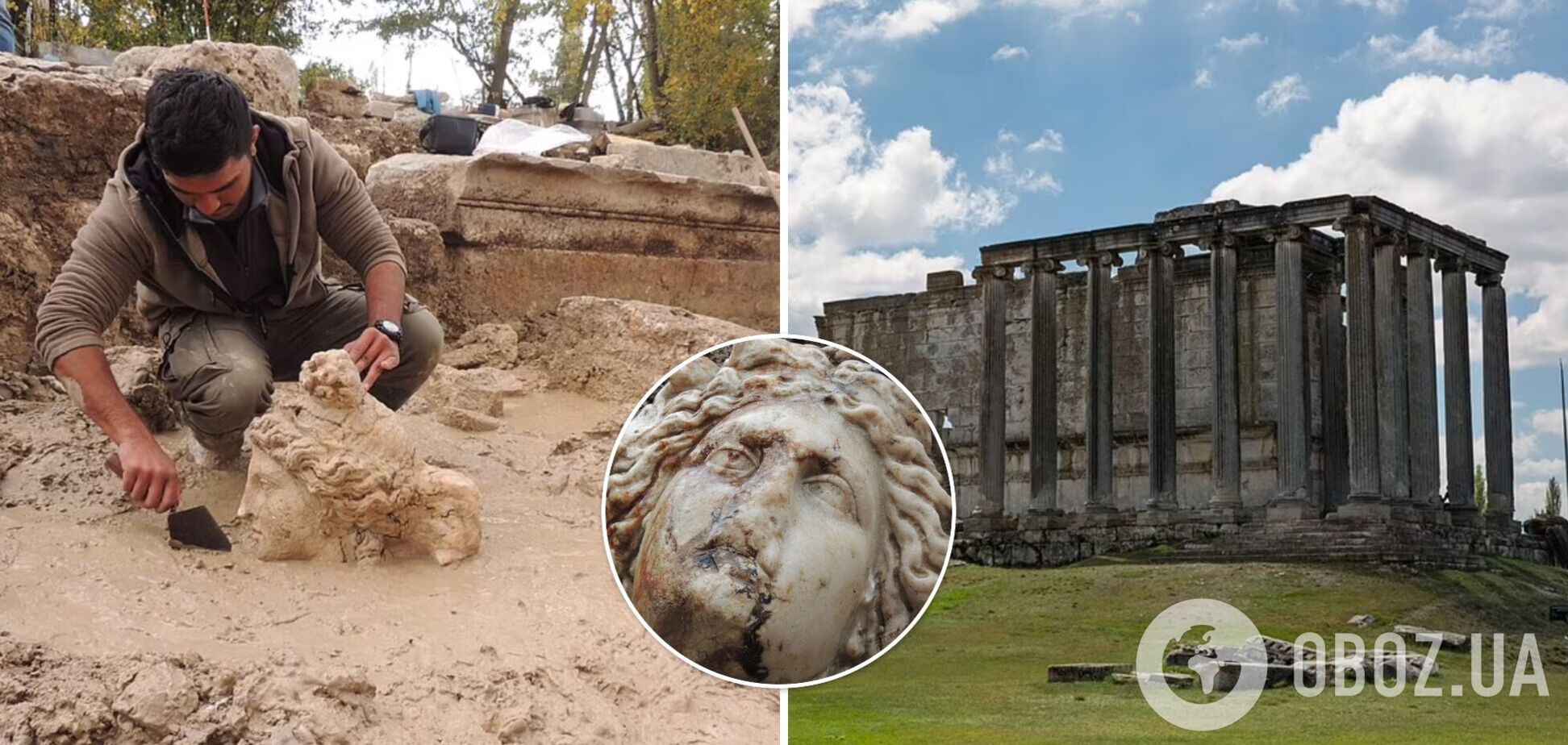 У Туреччині знайшли голови скульптур грецьких богів Афродіти та Діоніса, яким 5 тис. років. Фото