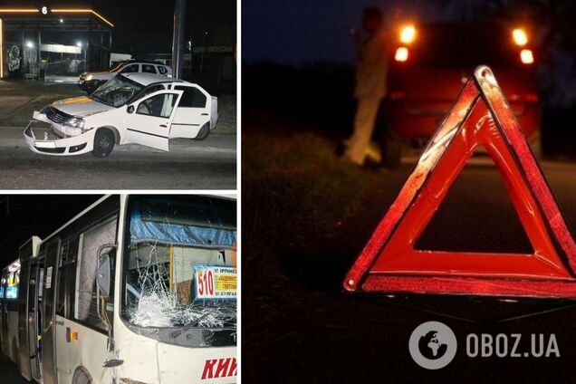 Под Киевом произошло смертельное ДТП с участием легковушки и маршрутки. Фото и видео