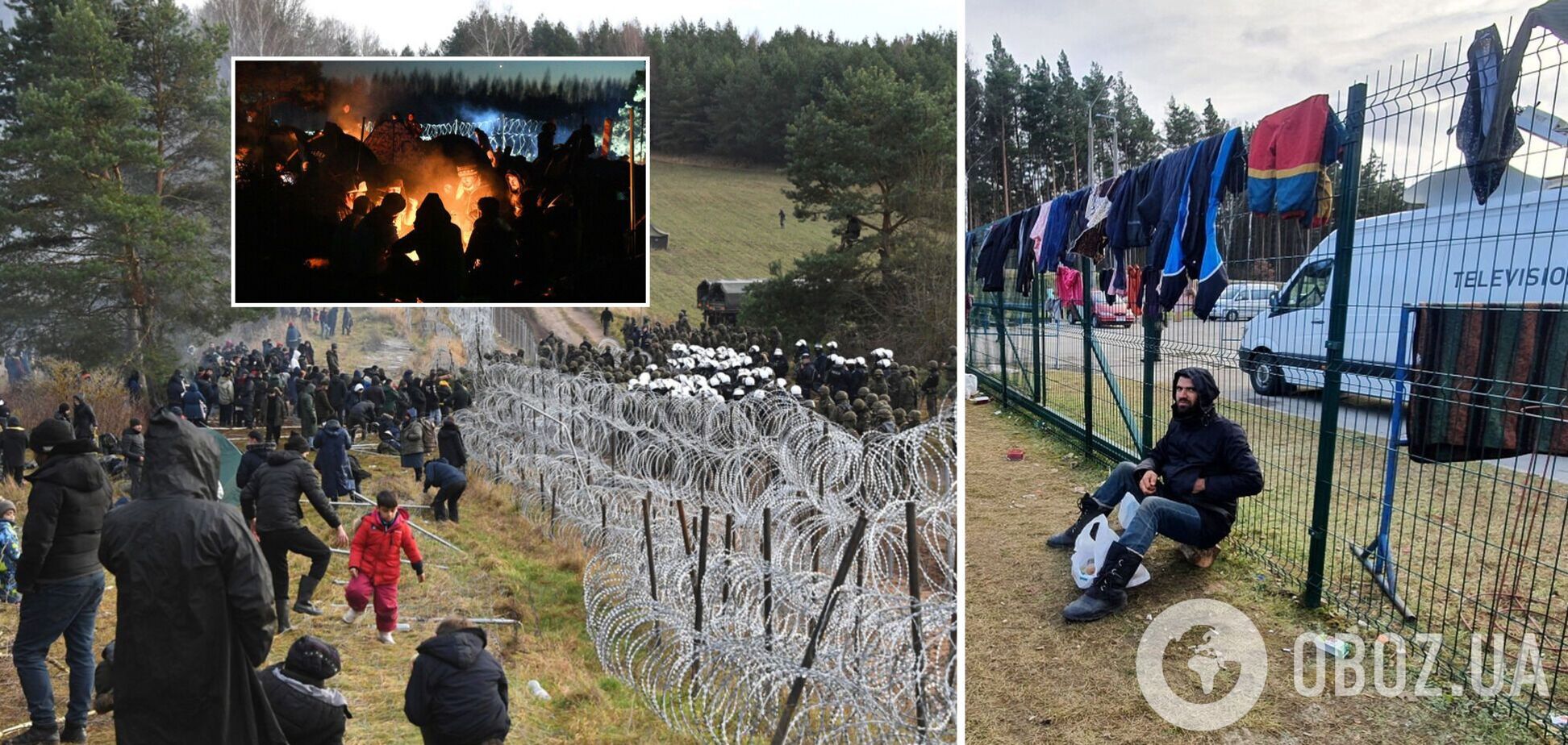 На границе Беларуси с Польшей произошли столкновения, попытку прорыва мигрантов удалось предотвратить. Видео