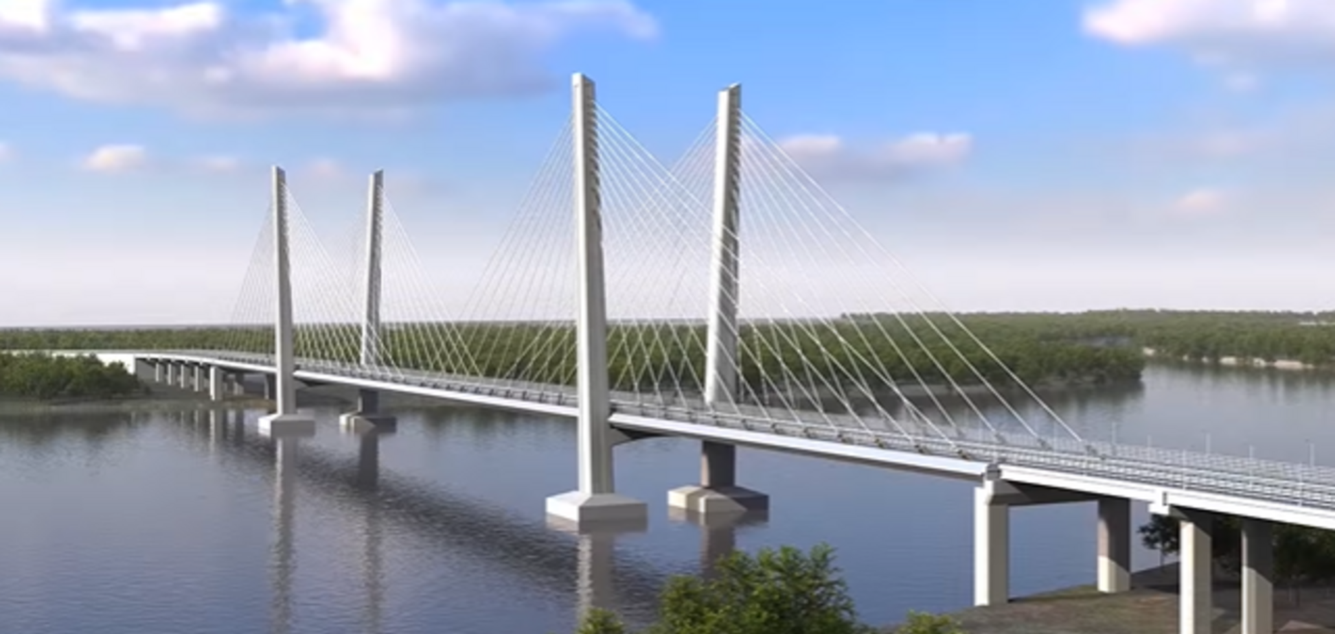 У мережу виклали 3D модель 'Великого будівництва' нового мосту через Дніпро у Кременчуці