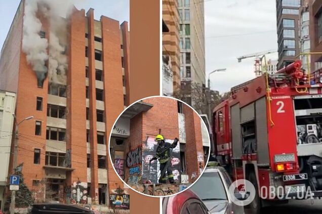 В центре Днепра загорелась заброшенная многоэтажка: первые детали и видео