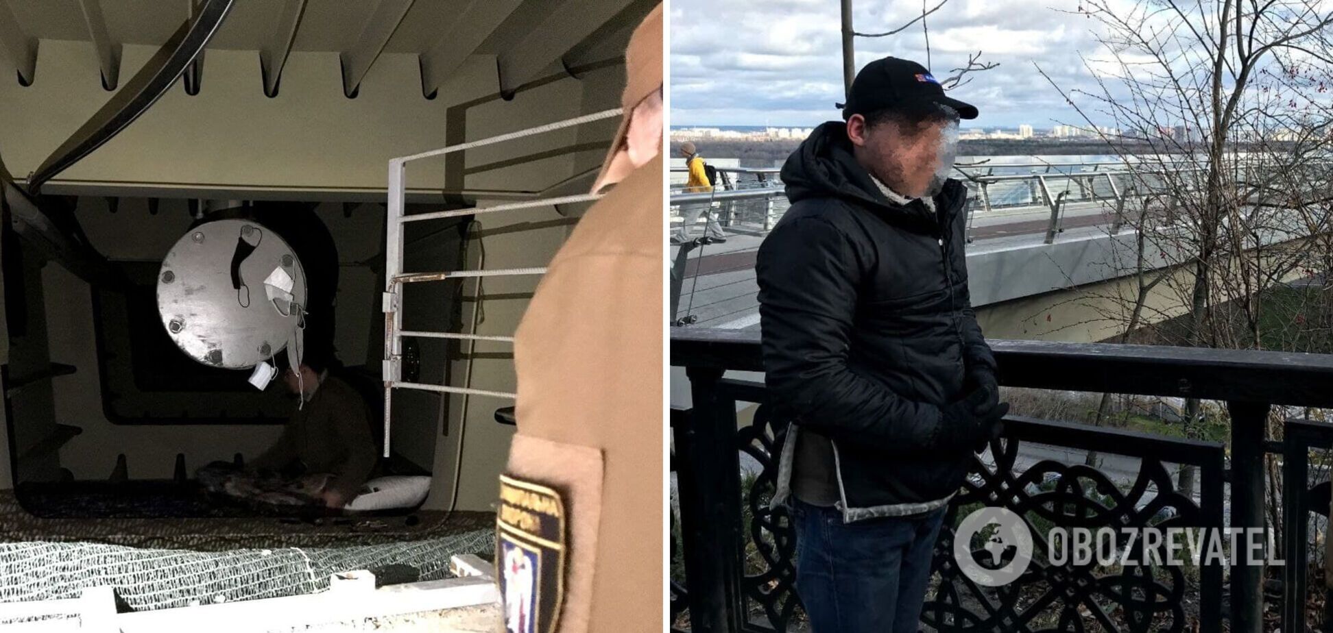 Чоловіка виселили з опори та вивели за межі парку