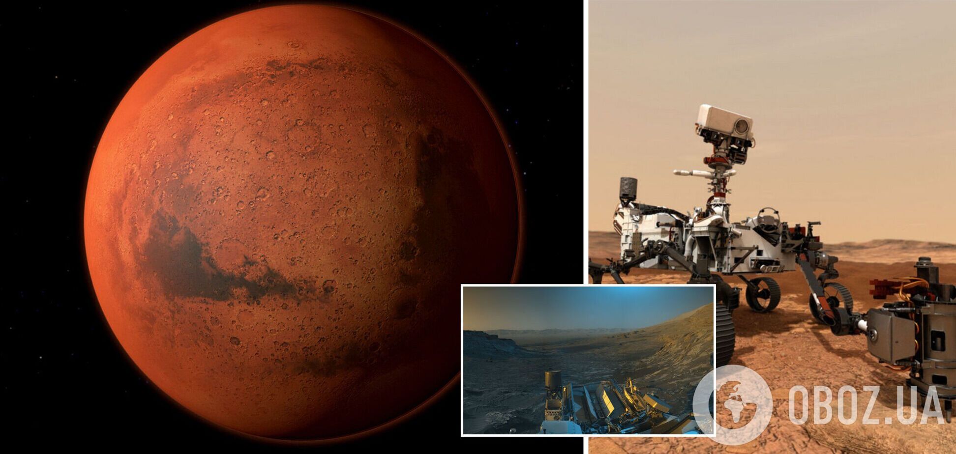 В NASA создали цветную 'открытку' марсианского пейзажа из присланных Curiosity фото Красной планеты