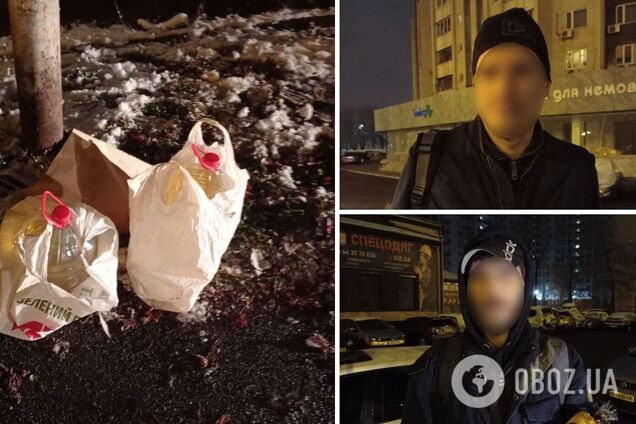 Мужчины сливали топливо с машин