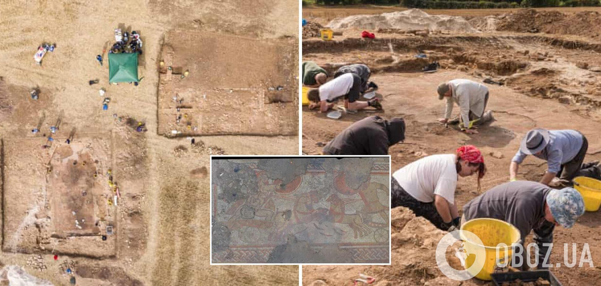 В Британии археологи обнаружили уникальную мозаику со сценой из 'Илиады' Гомера. Фото