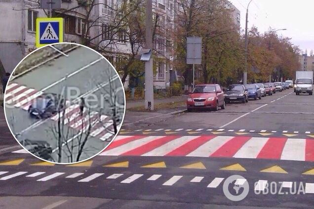 Легковушка едва не сбила мужчину на переходе