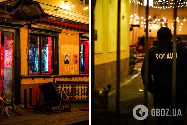 В Киеве радикалы устроили погром в баре, есть пострадавшие. Фото и видео