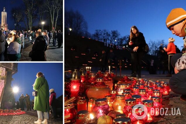 У Києві запалили сотні свічок в пам'ять про жертв Голодомору. Фото