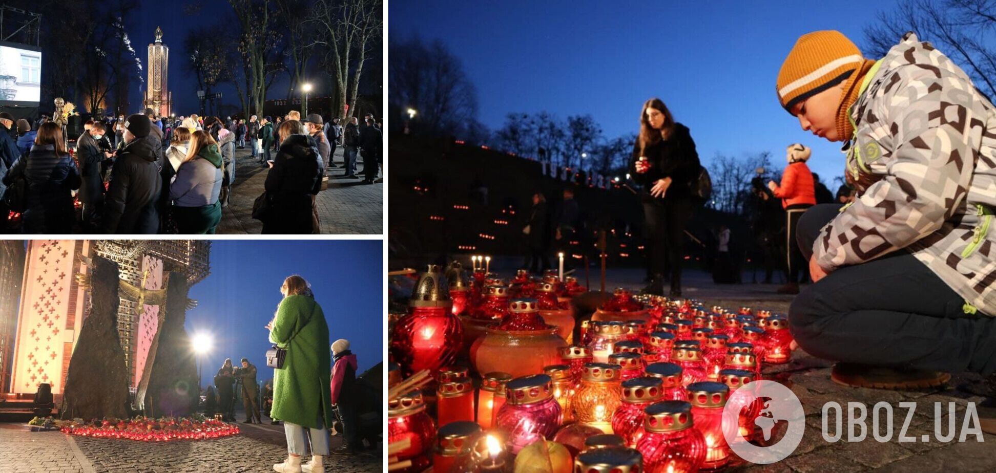 В Киеве зажгли сотни свечей в память о жертвах Голодомора. Фото