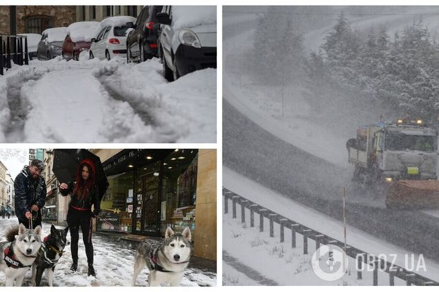 Испанию и Францию засыпает снегом, возникли трудности с движением транспорта. Фото