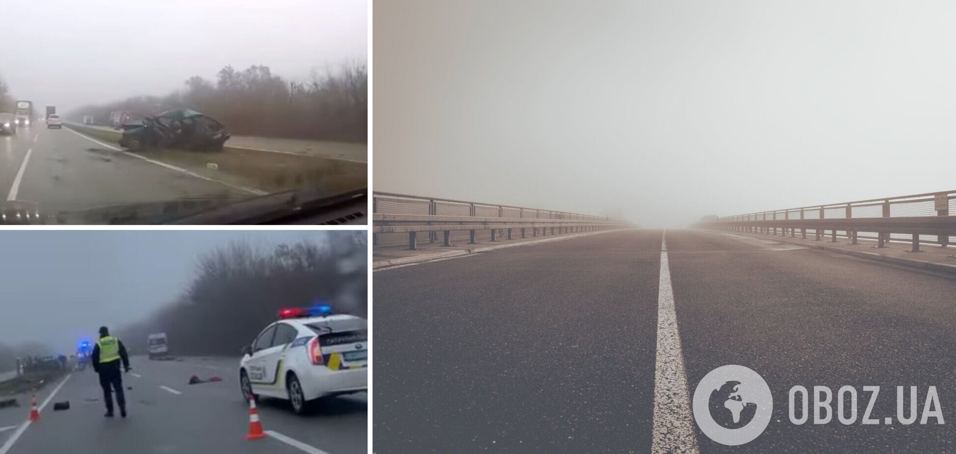 На трассе Днепр – Запорожье произошло смертельное ДТП, обломки авто разбросало по дороге. Видео