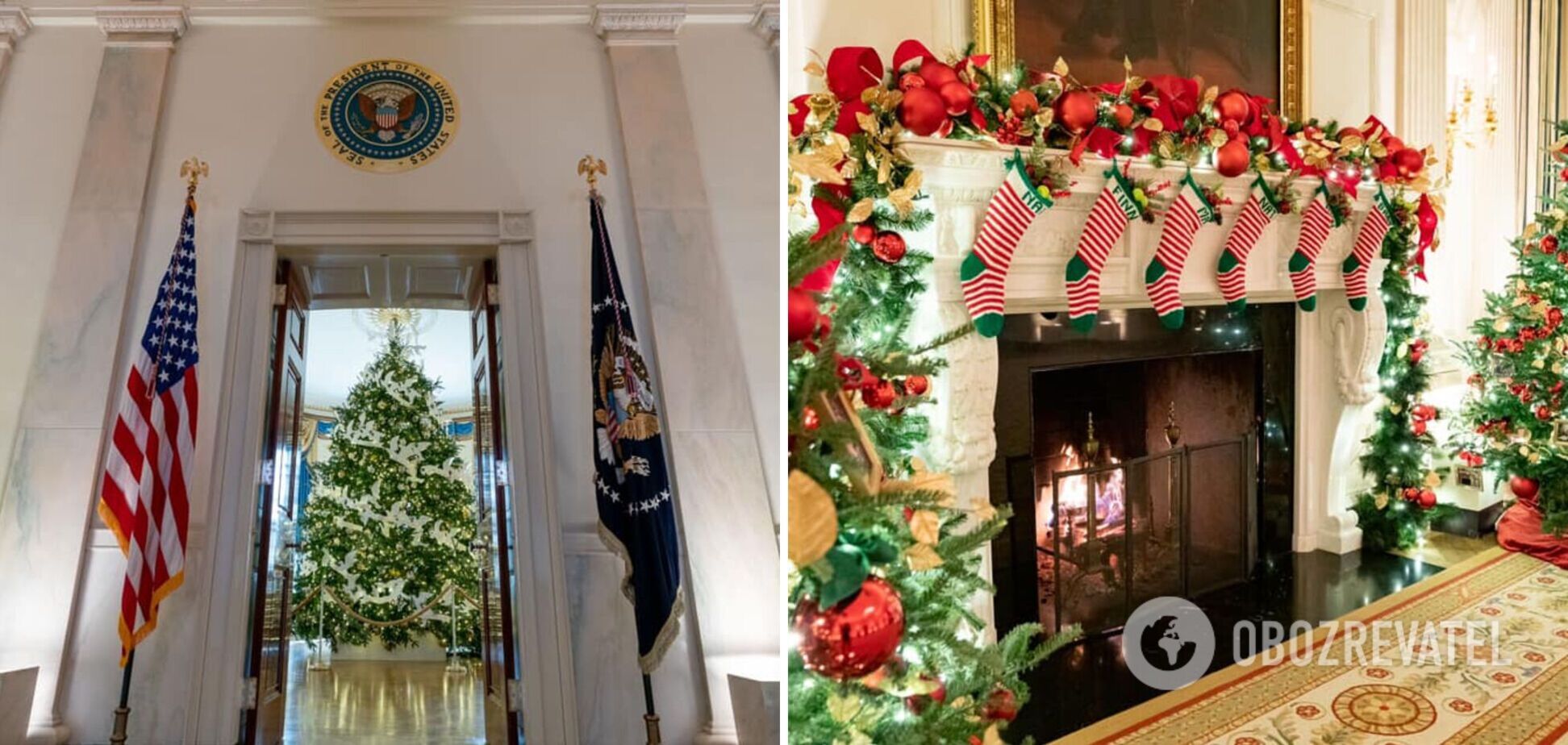 Первая леди США Джилл Байден показала, как она украсила Белый дом к Рождеству. Фото