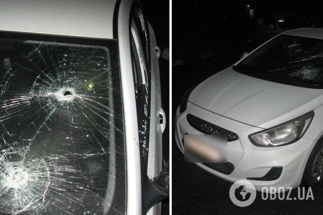 Злоумышленник разбил все стекла в машине