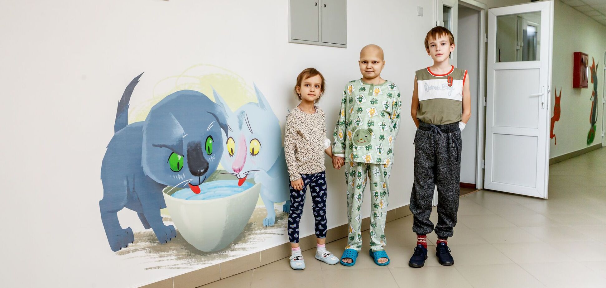 Герои книги '36 и 6 котов' украсили стены отделения детской больницы в Кропивницком