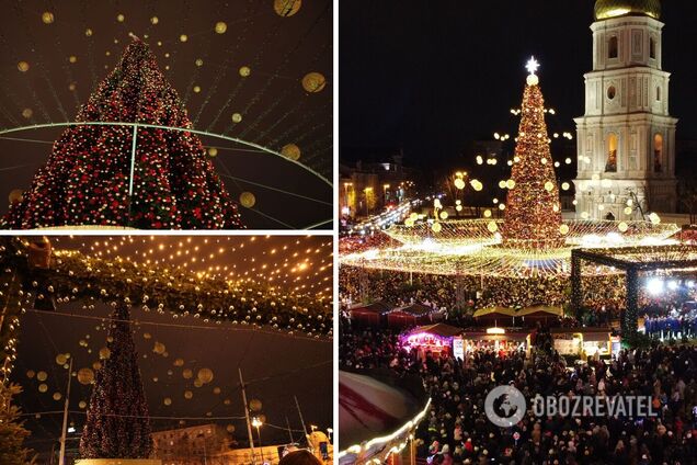 В Киеве официально открыли новогоднюю елку и праздничный городок: яркие фото