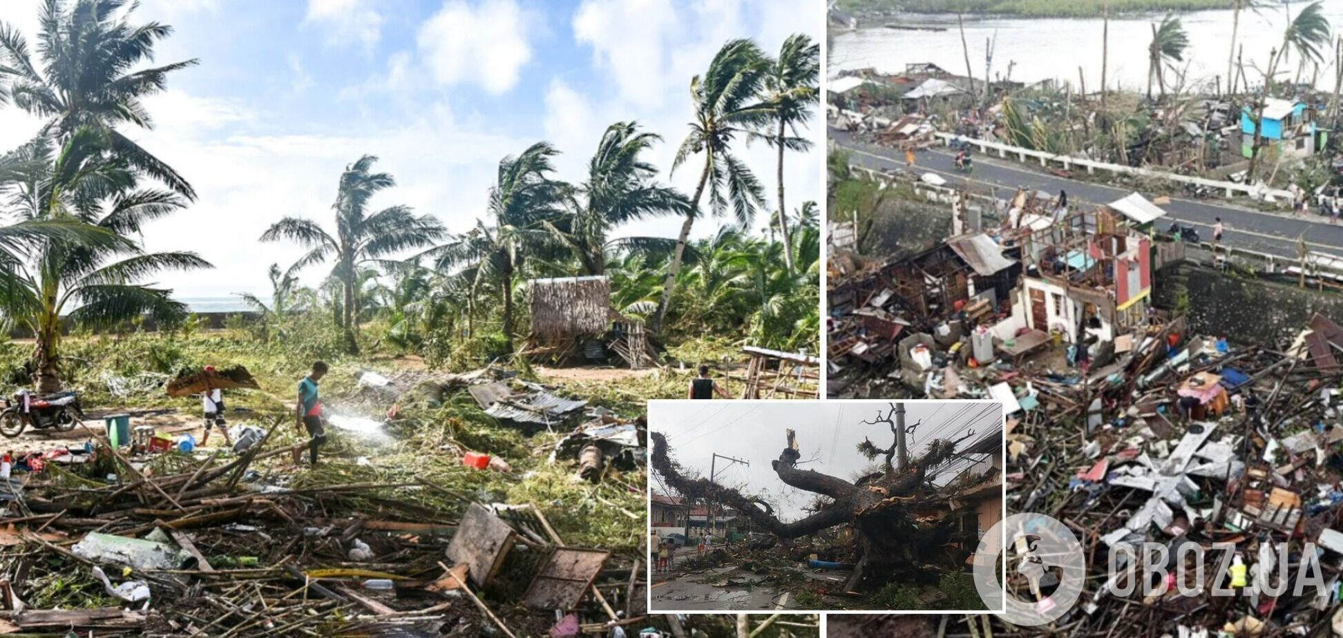 Число жертв тайфуна на Филиппинах возросло до 75 человек: стихия разрушала дома и вырывала деревья с корнями. Фото и видео
