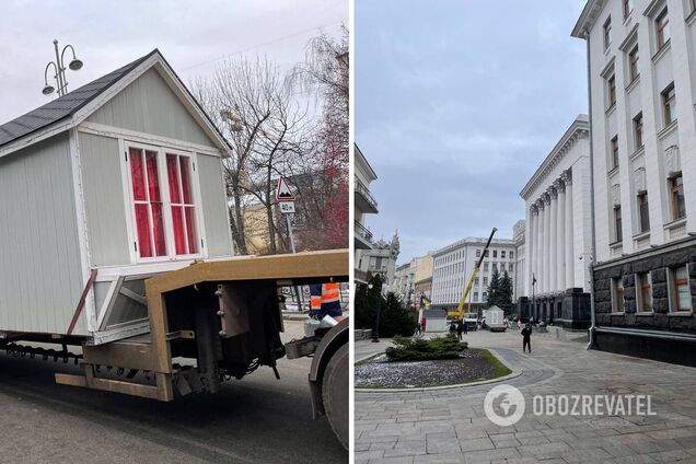 Рабочие уже установили несколько домиков