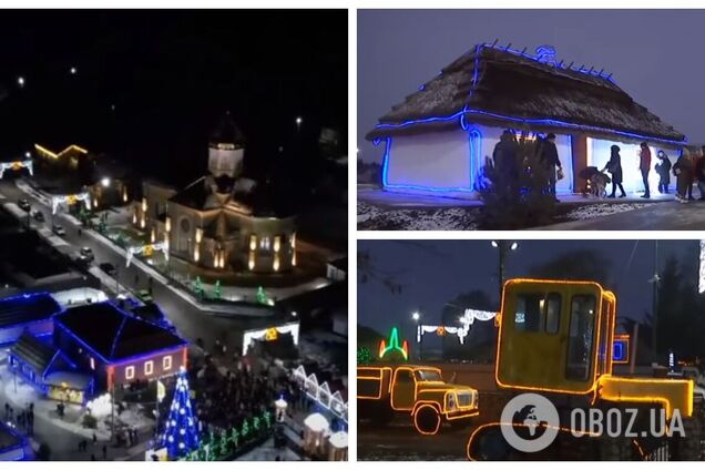 Село на Тернопільщині до новорічних свят прикрасили 9-кілометровою гірляндою. Відео